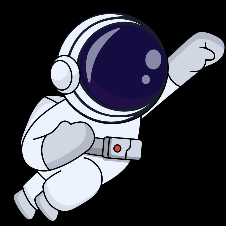 HYST astronaut character flying