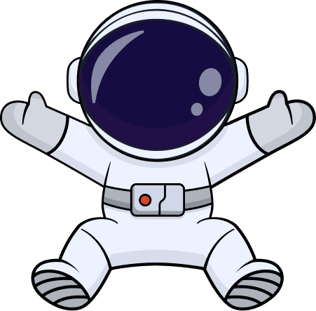HYST astronaut character beside the TV display